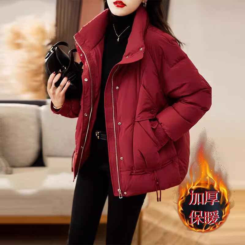 莎妮朵罗大码女装外套女胖mm秋冬棉服女大衣胖人显瘦款保暖棉衣宽松20561 酒红色 厚款 预售7天发货 4XL 建议170-190斤穿着 京东折扣/优惠券
