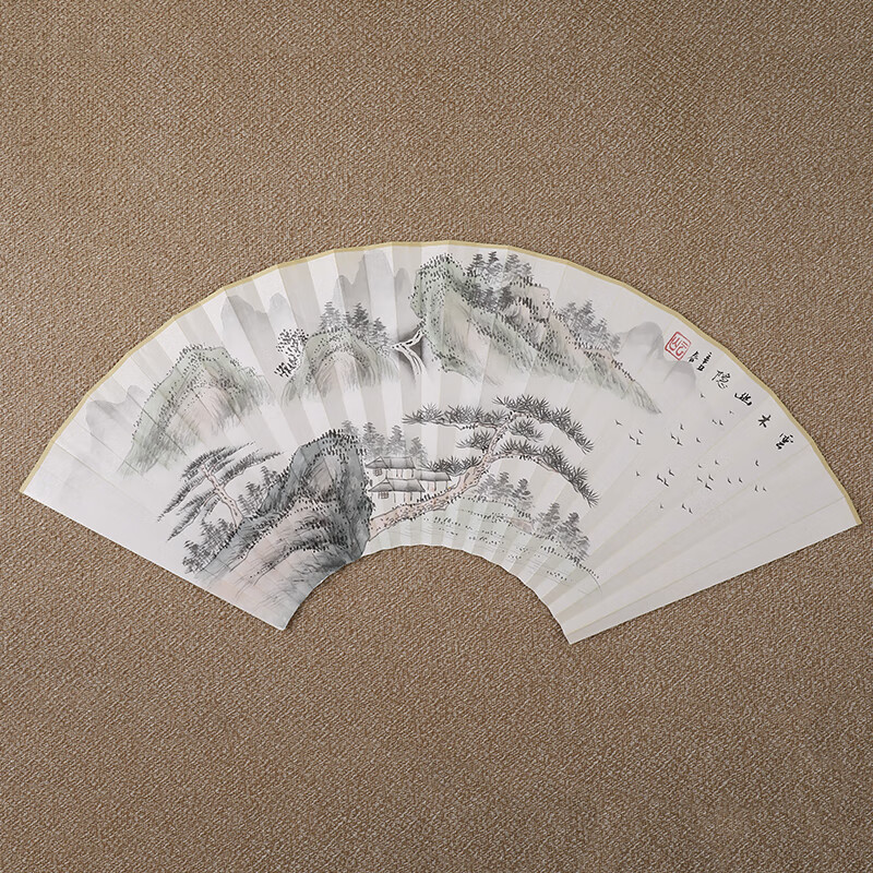 5寸18方10寸15方苏工文玩纸折扇扇子配件山水 9寸9.5寸18方2.