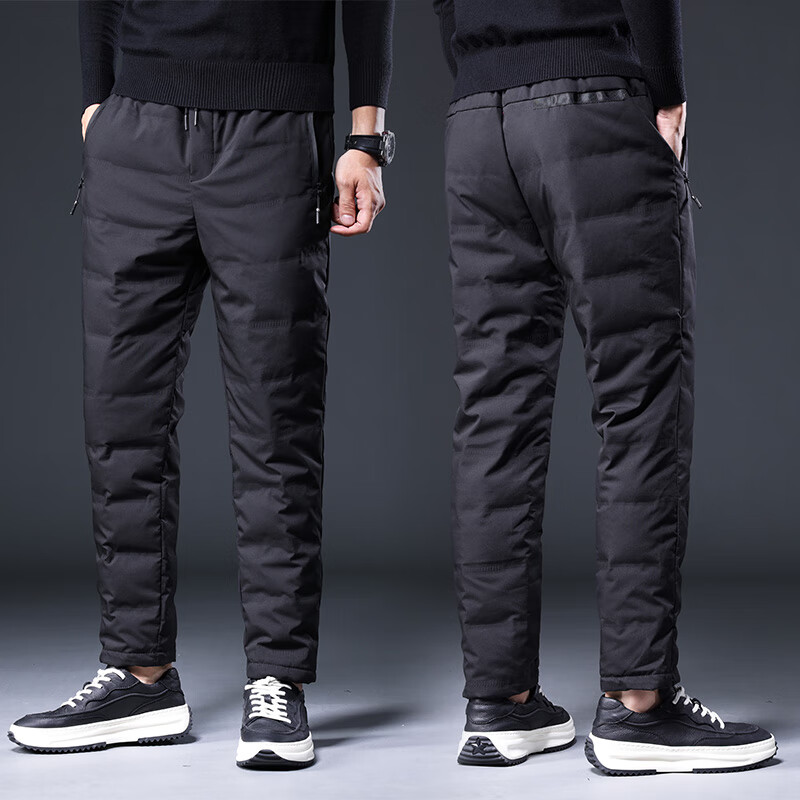 加肥加大码户外冬季2023年新款裤子男士棉裤 a18黑色直筒款 m80120斤