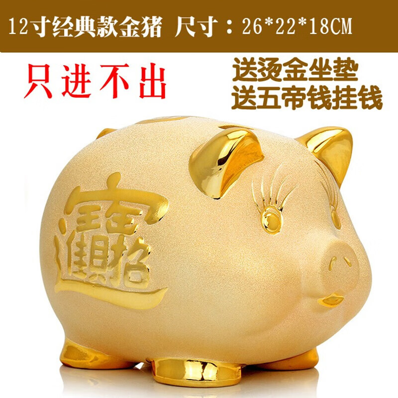 (只进不出)12寸金猪 存钱罐