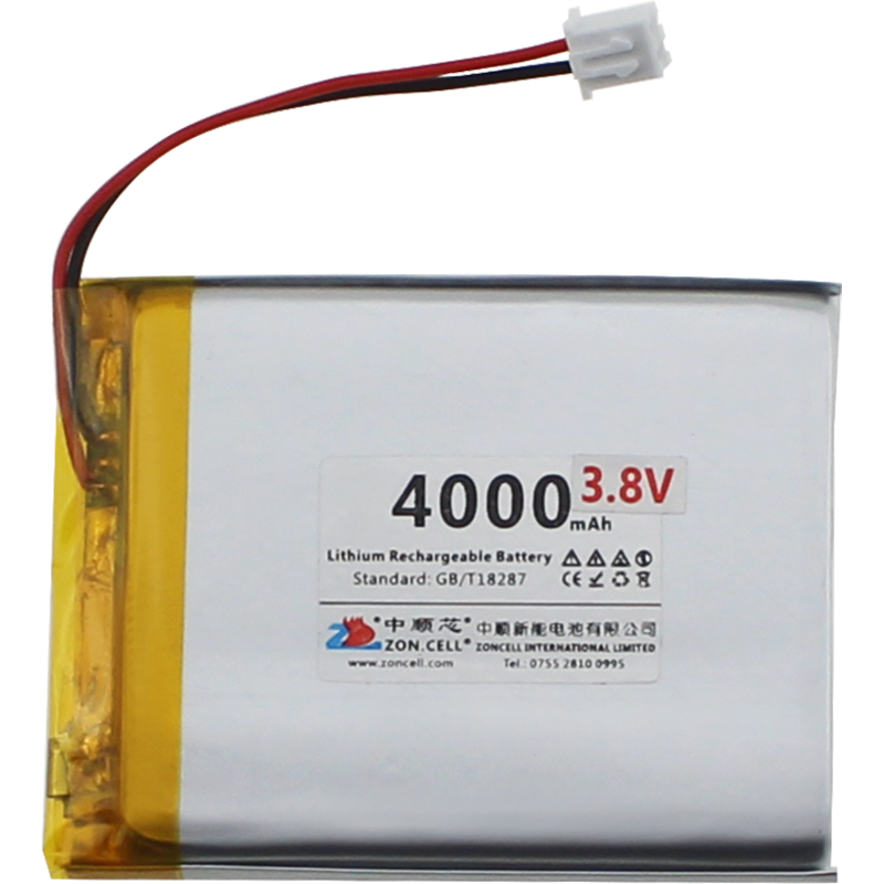 中順芯 高平臺(tái)電壓聚合物鋰電池3.8V 運(yùn)動(dòng)戶外兒童手表電話照明設(shè)備專用 3.8V/755468h-4000mAh