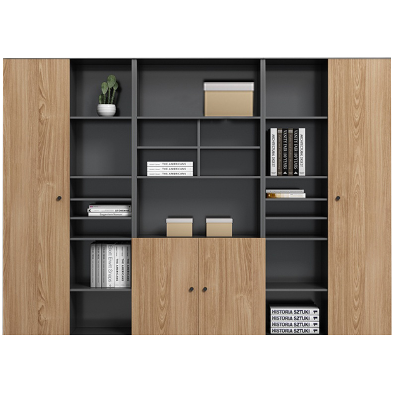 简友办公家具文件柜资料柜木质老板板式档案储物柜办公室背景文件柜子 2门中800*400*2000MM 0mm