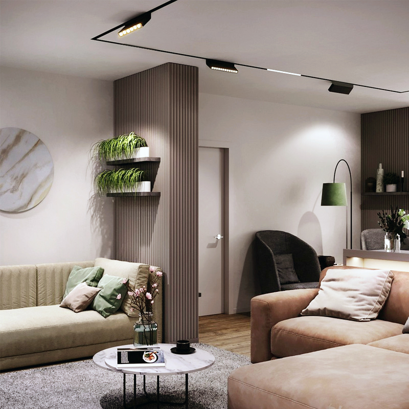 飞利浦磁吸轨道灯无主灯照明无边框嵌入式led线条灯暗装客厅设计 深嵌