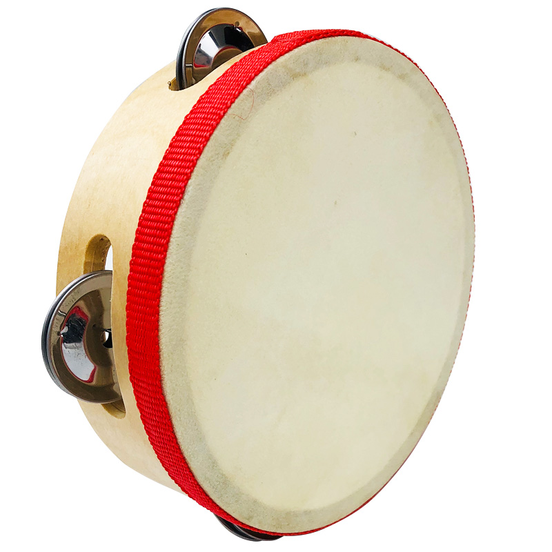 orff羊皮铃鼓儿童音乐玩具手敲铃鼓幼儿园奥尔夫打击乐器节奏手鼓木质