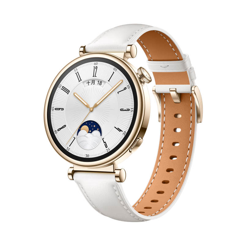 华为WATCH GT4华为手表智能手表呼吸健康研究心律失常提示华为手表凝霜白支持龙年表盘
