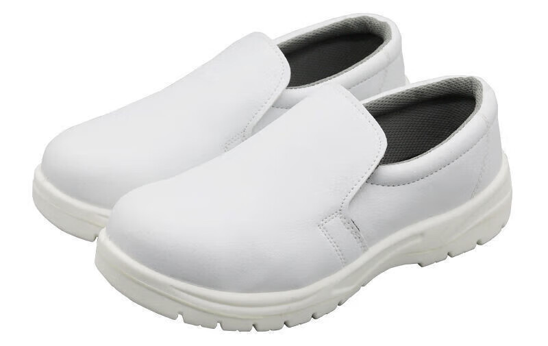 鲤冰 白色工作安全鞋春夏季软底食品厂适用钢包头防砸车间防护鞋 白色