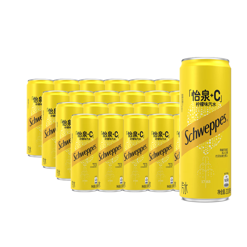 �ɿڿ��֣�Coca-Cola����Ȫ Schweppes +C ����ζ ��ˮ ��άC 330ml*24�� ������� 46.28Ԫ