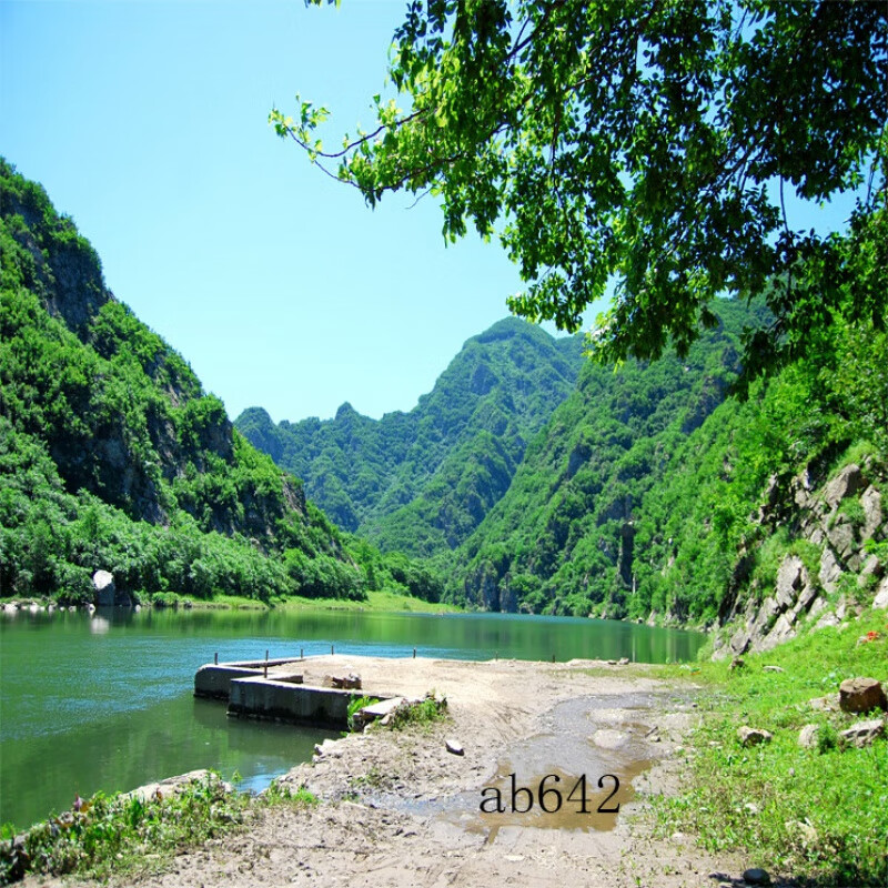 风景背景墙视频山水田主播背景布3d直播间外景网红快手抖音装饰布 乳