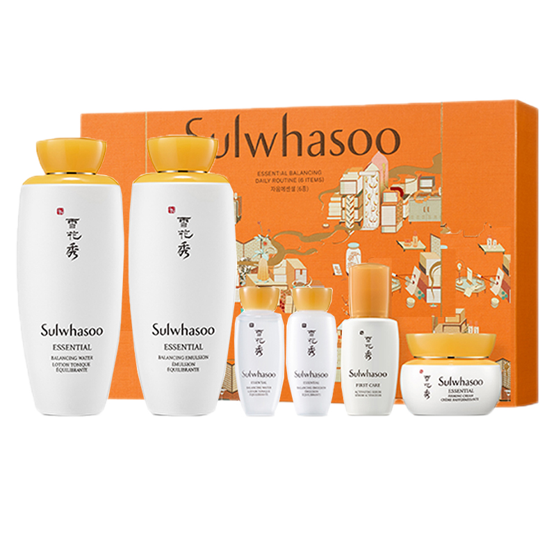 雪花秀（SULWHASOO）韩国滋阴滋盈水乳套盒套装人参套装润燥修复弹力紧致男女护肤礼盒 滋阴滋盈平衡水乳6件套装