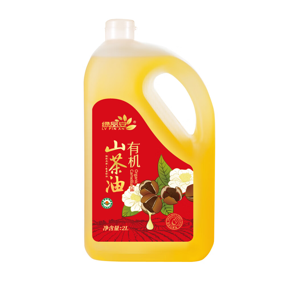 绿品安绿品安100%有机山茶油2L江西茶籽油农家高山茶油茶树油食用油 2L