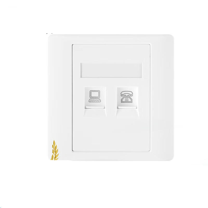 赐紫樱桃面板86插座型网络电话数据网线面板电话语音双口双孔面板