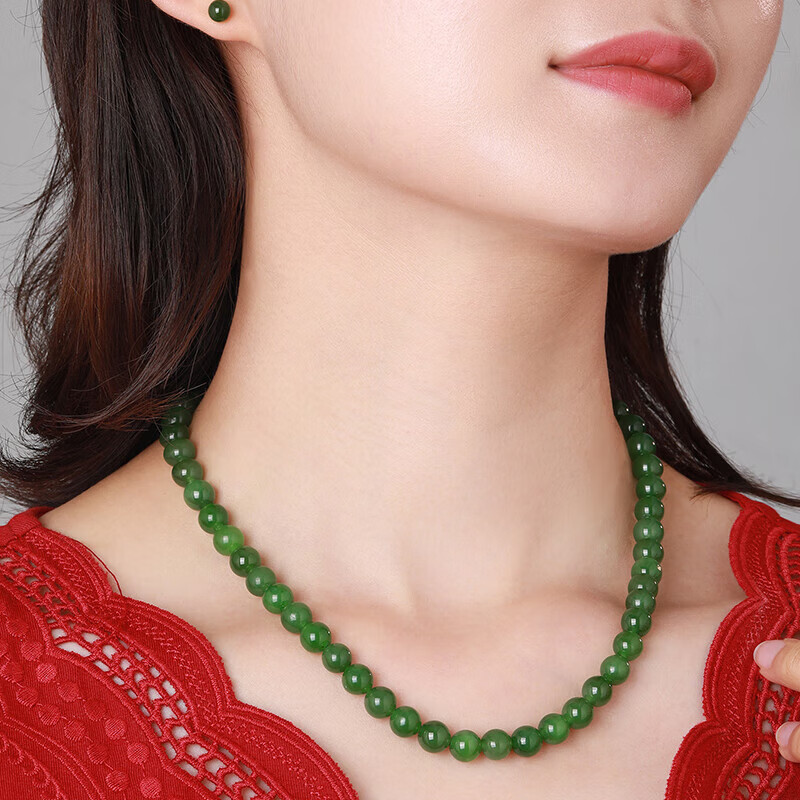 碧允千叶珠宝和田玉碧玉项链t然玉石颈饰女新款送妈妈 碧玉项链