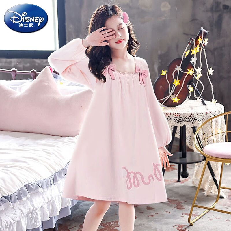 女童春秋季纯棉睡裙儿童长袖睡衣公主家居服小女孩亲子连衣裙子 5600