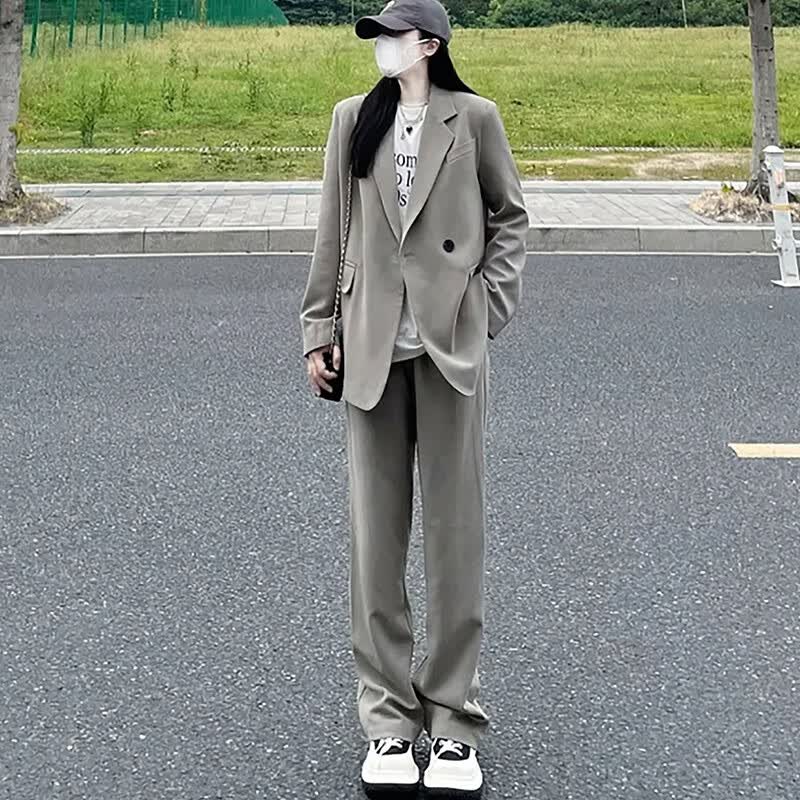 GARNUO奶茶灰小西装外套女短款2023年春秋新款小个子高级感休闲宽松西服 灰色 S【101-110斤】怎么样,好用不?