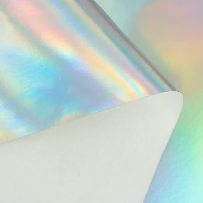 萌依儿设计师面料银色镭射幻彩皮革七彩镜面反光服装箱包袋防水的 银