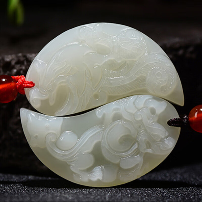 可颖定情信物一对古代情侣男生的定情信物感玉佩 和田玉龙凤一对(款式