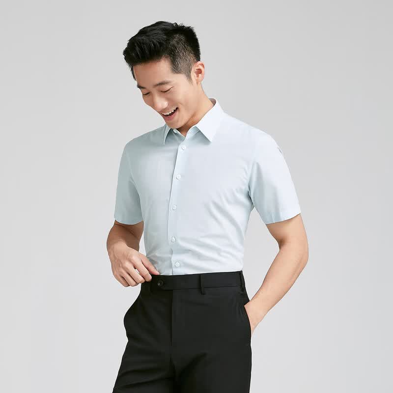 雅戈尔衬衫男士春夏青年男短袖衬衫YSDP120702 合款【商场同款】 浅绿条纹YSDP120702SJY 42