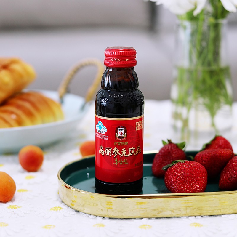 正官庄 人参液 韩国六年根高丽参 红参参元饮品100ml*10瓶 增强免疫力