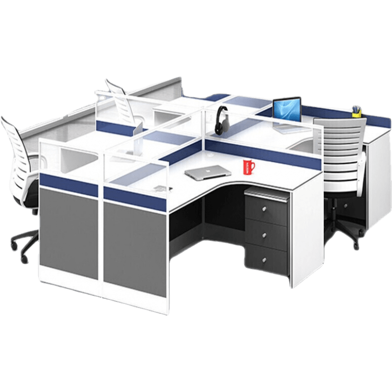 美轩戈办公桌创意异形拼接职员桌椅组合3/5/6人位简约现代办公家具屏风办公桌卡座办公电脑桌多人工位 定制尺寸联系客服 不含椅