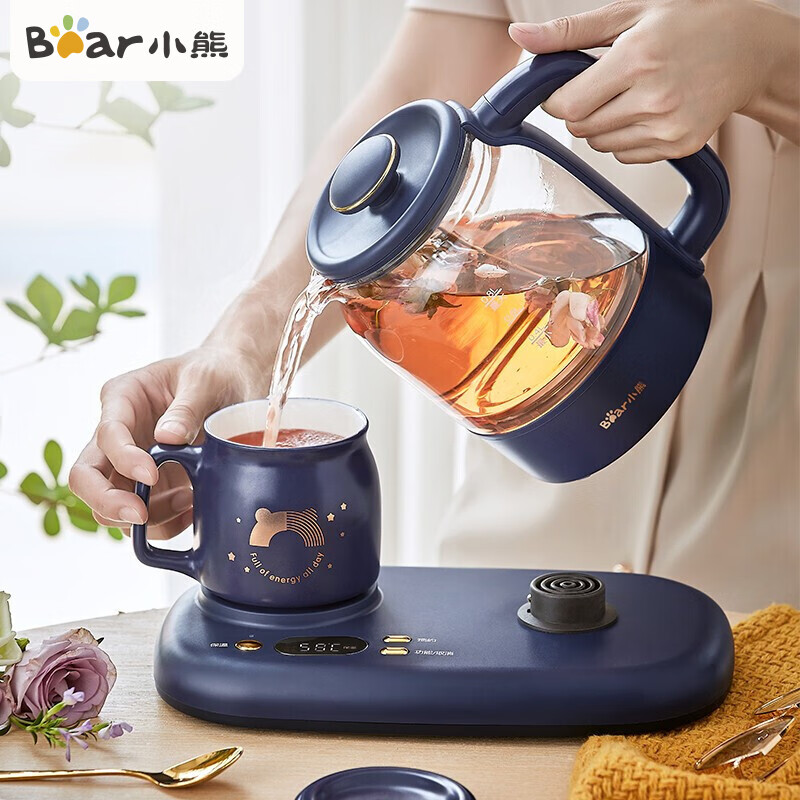 小熊(bear)迷你养生壶养生杯mini烧水壶煮茶壶保温杯垫多功能花茶壶煮