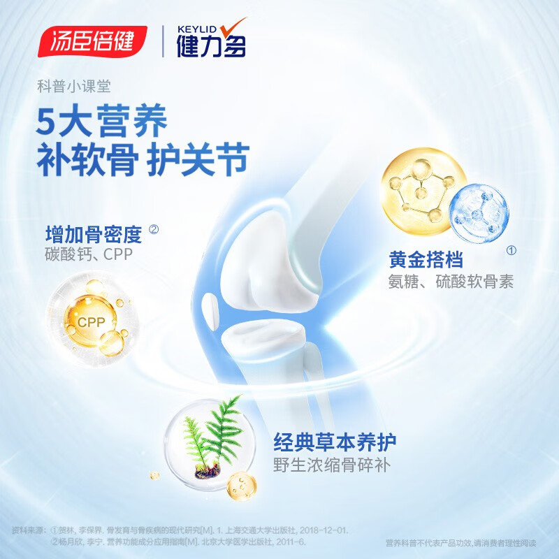 汤臣倍健 健力多氨糖软骨素钙片 中老年补钙 增加骨密度 药房同款 健力多100片