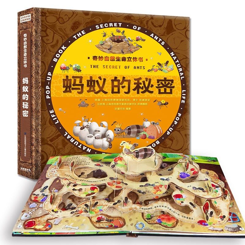 3d立体书奇妙自然生命精装版-蚂蚁的秘密儿童科普立体书百科绘本
