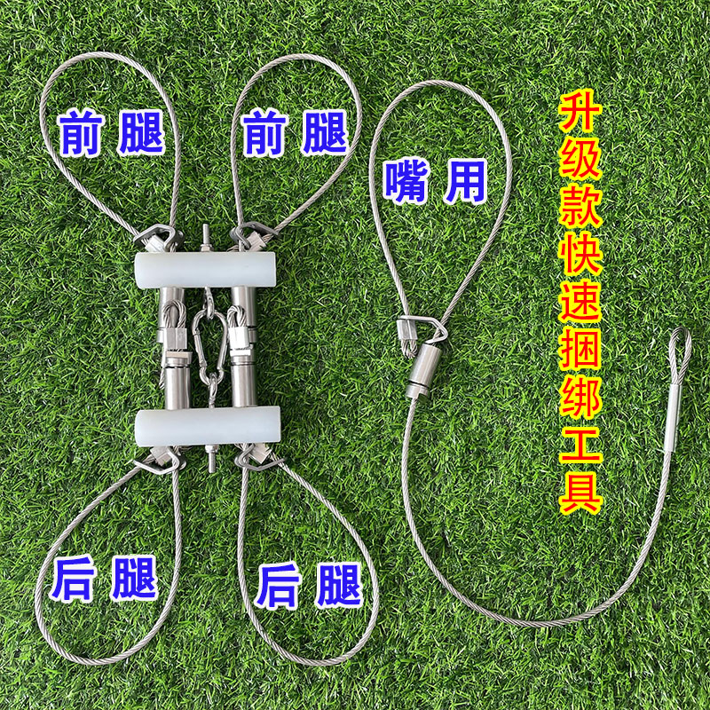 短云弹簧套猪脚神器新款绑猪脚绑猪嘴快速自动扣绑猪绳捆猪绳全套保定