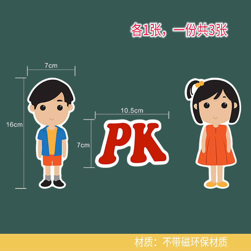 学生英语竞赛pk黑板贴道具小组男女比赛卡通奖励机制公开课板教具 男