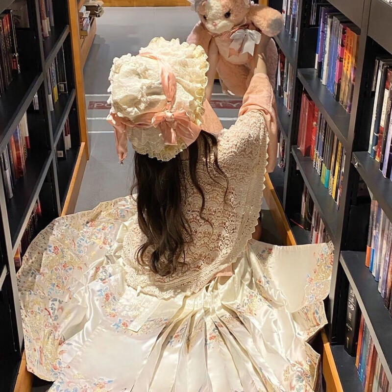 矢向京云染汉洋折衷水木秦淮明制织面裙搭配洋折衷洛丽套装秋冬汉服 套装琵琶䄂上衣+织高品面裙 S