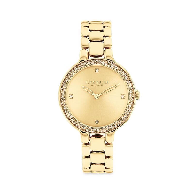 蔻驰(coach)明星同款轻奢腕表 chelsea 闪耀镶钻表圈 钢带石英防水