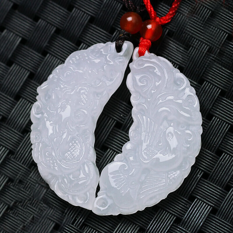 春龙天然阿富汗玉龙凤对玉吊坠玉牌子男女情侣玉佩挂件方解石玉器