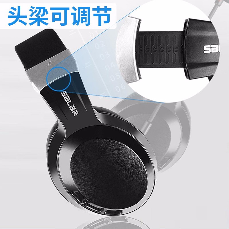 声籁(Salar) E28 头戴式 USB耳机电脑英语听力听说考试中考人机对话录音电教专用口语学习 3.5圆口双双插头-双孔电脑耳麦