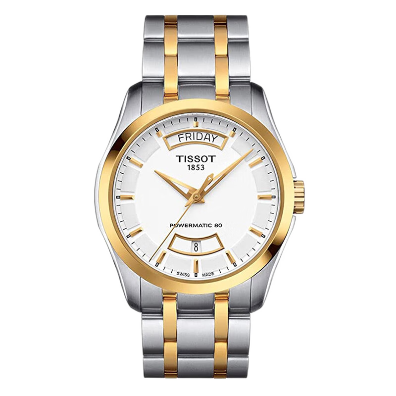 天梭(tissot)库图系列手表 男士腕表 1853双日历自动机械表时尚男表