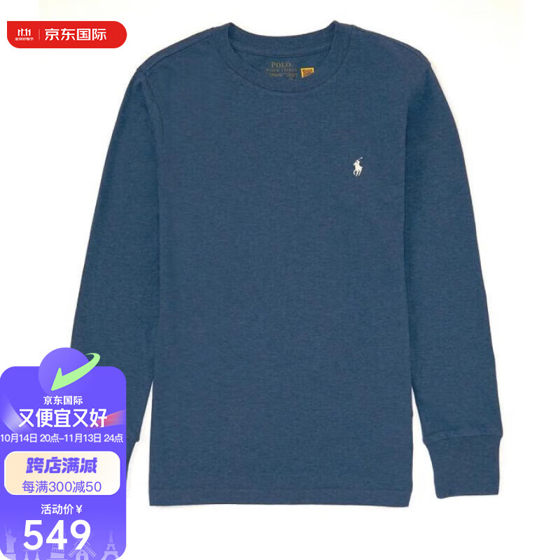 拉夫劳伦(polo ralph lauren)大童8-20男孩童装长袖运动衫t恤刺绣小马