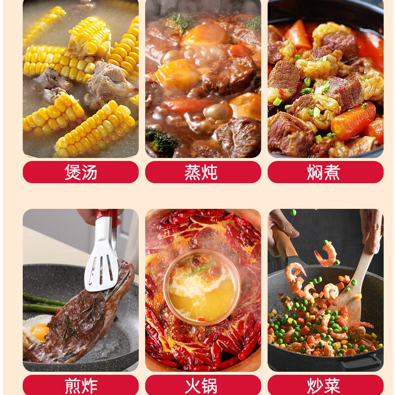 苏格仕电磁炉新款智能大功率5000W电磁灶家用商用防水无辐射猛火灶平面 灰色5000W单机+汤煲+炒锅