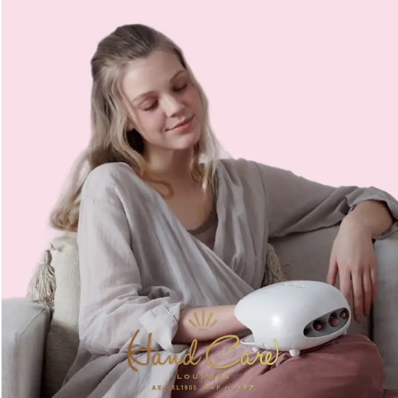 ATEX手部按摩器手指关节按摩器日本暖手部温热保护娇嫩双手实用生日新年礼物送女友 【PRO版白】大小手通用+15层气囊+力度热敷加强