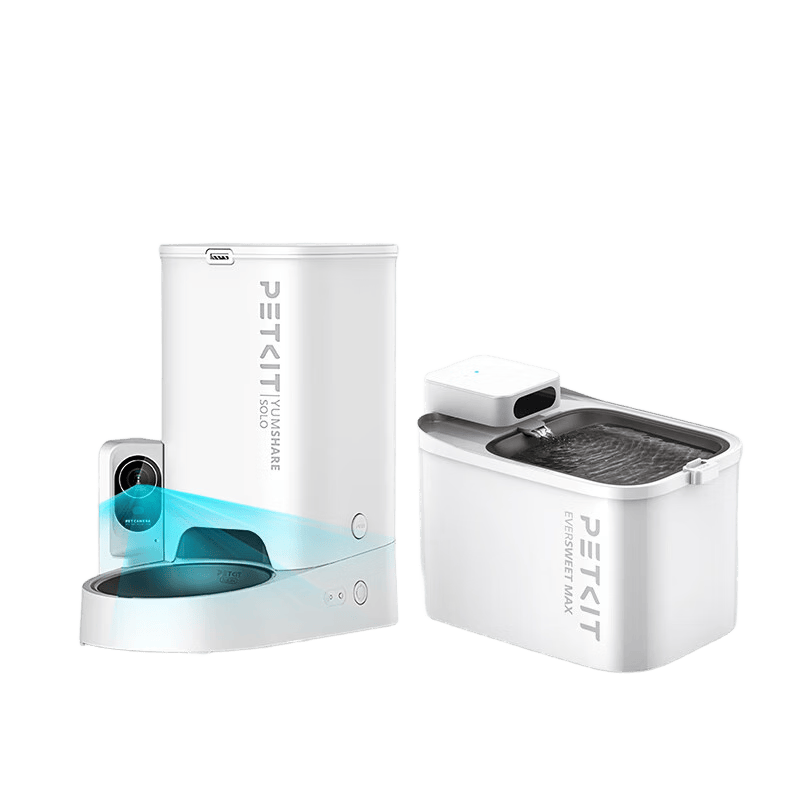 小佩寵物智能自動喂食器貓咪飲水機 貓糧狗糧遠程控制自動定時定量  可視SOLO喂食器+飲水機MAX