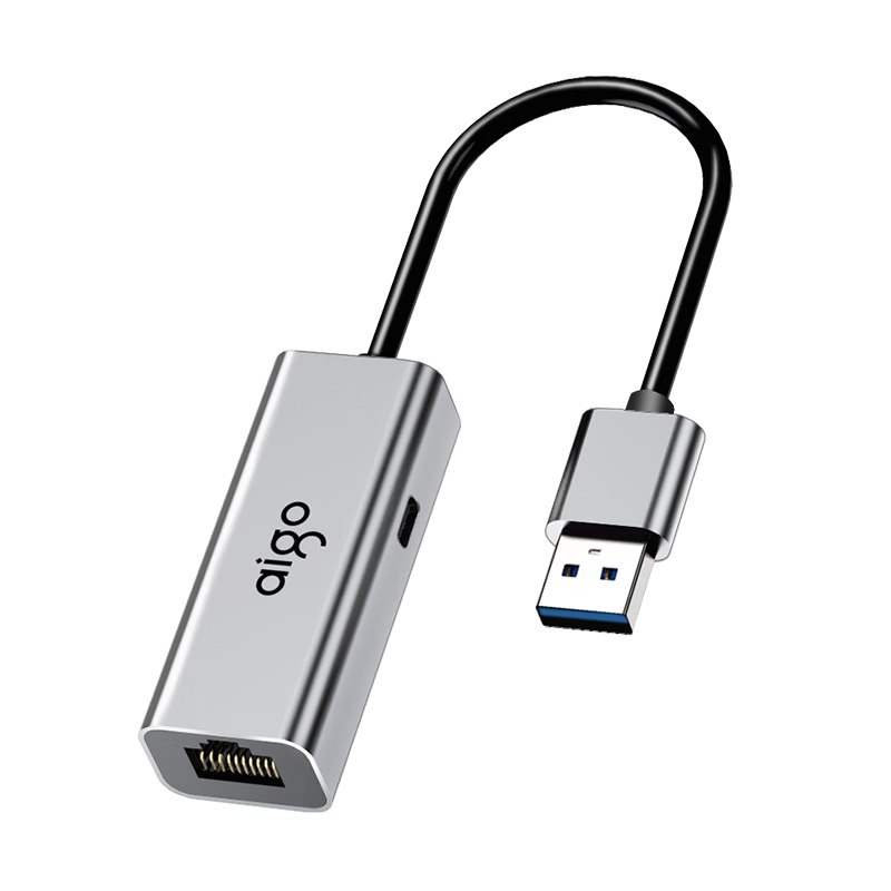 爱国者(aigo)USB转网口RJ45千兆有线网卡网线转接 转接器 笔记本电脑扩展坞 联想小米华为苹果拓展坞R02A(金属)46.9元
