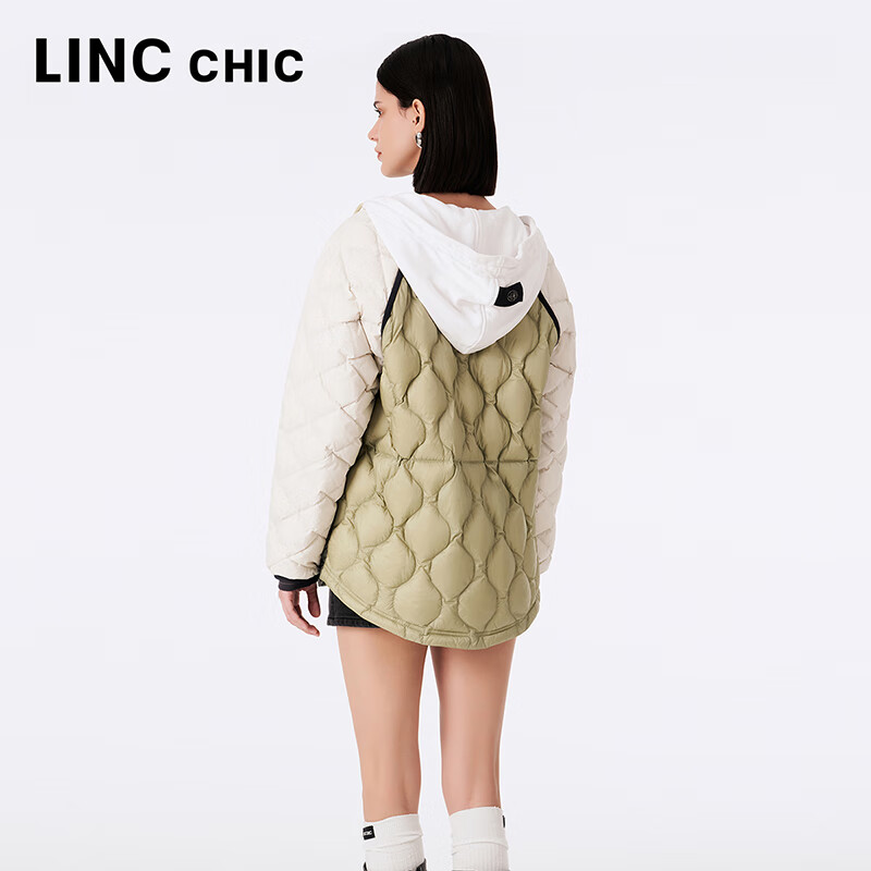 金羽杰秋季新款轻薄羽绒服女短款连帽直筒休闲反季羽绒衫女士Y23802179 秋叶绿 XS 适合120斤以下