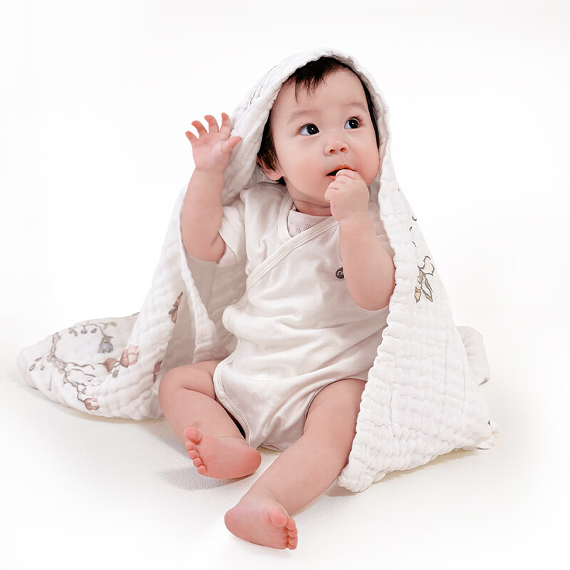 SMART EGG婴儿纱布浴巾6层儿童浴巾新生婴儿宝宝洗澡大毛巾105*105cm 气球旅途