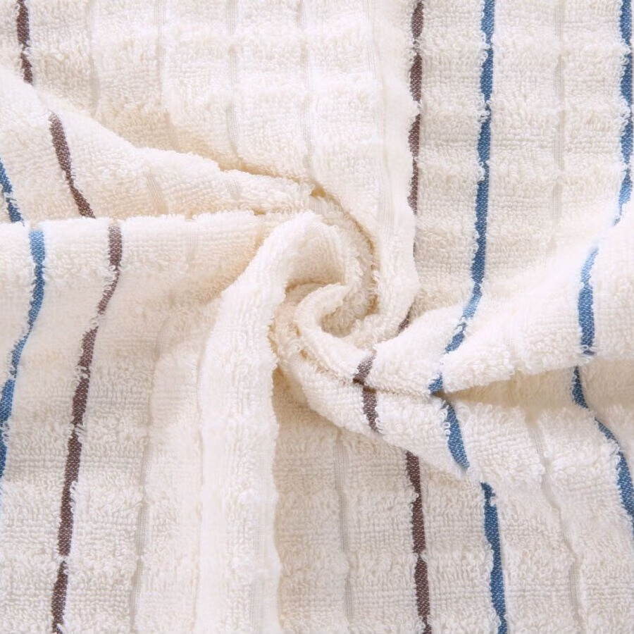 金号毛巾纯棉A类2条装洗脸巾成人柔软吸水男女情侣居家面巾 白+粽 70*34cm 84g 2条