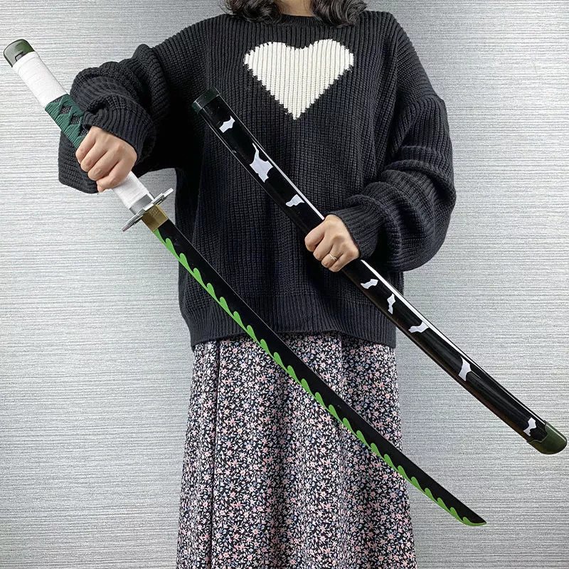 日轮刀木质11竹动漫cos周边表演一米剑玩具 不死川实弥100cm 木剑带鞘