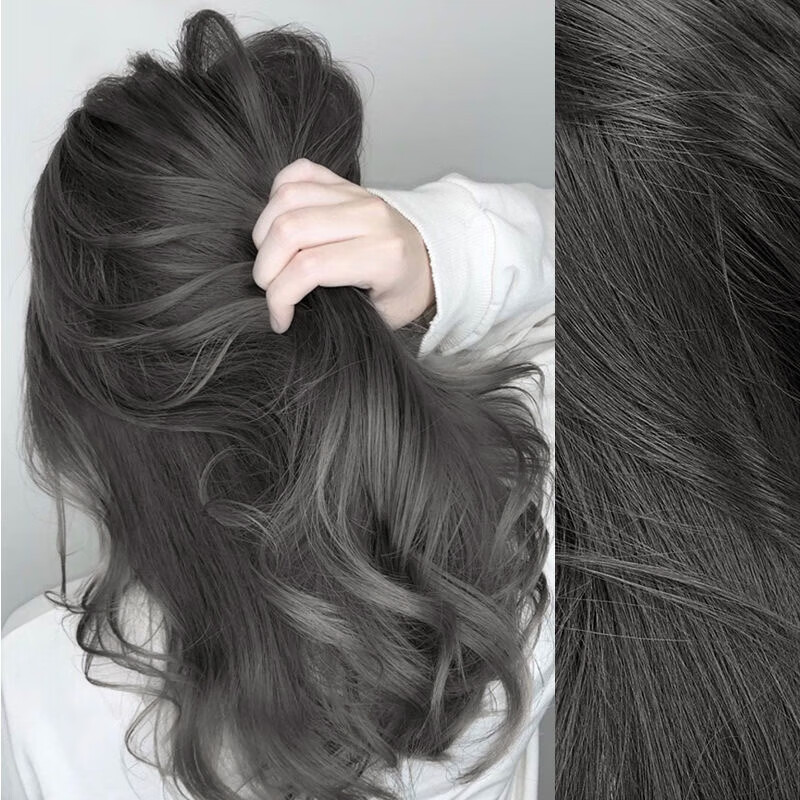 灰棕色染发膏自己在家染发剂2023流行发色显白黑茶灰免漂时尚 茶灰色