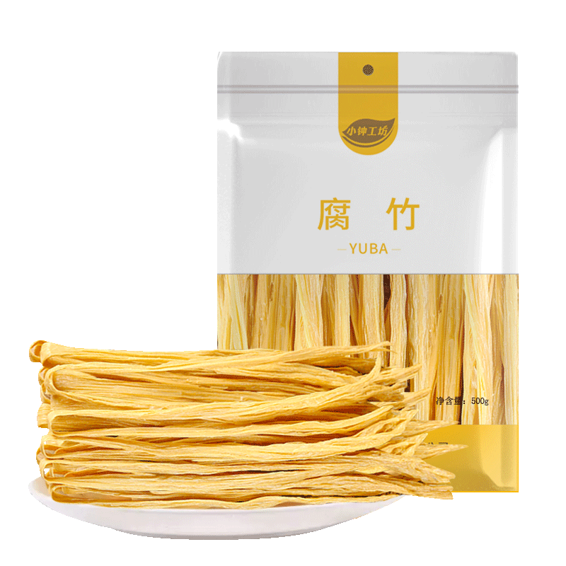 小钟工坊 腐竹 非转基因黄豆原浆豆大豆手工制品500g 豆腐皮油豆皮