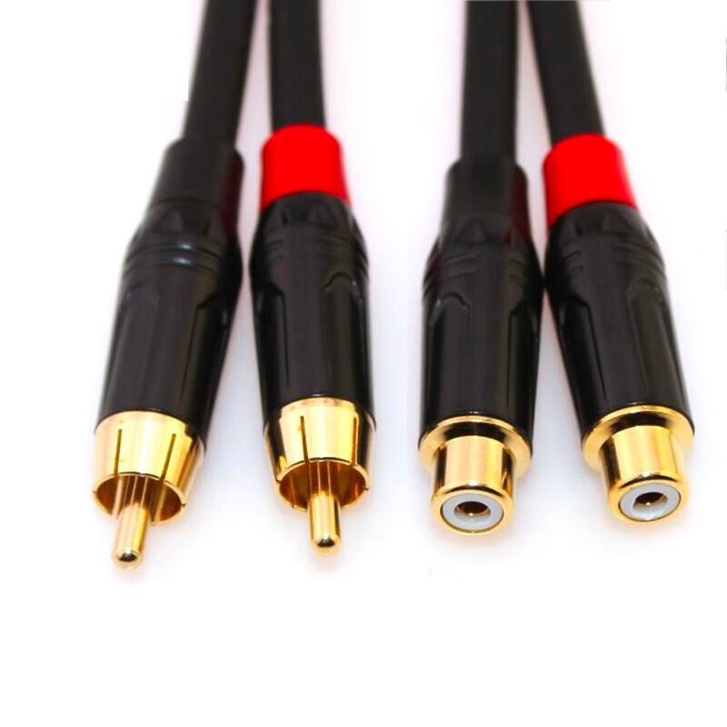 七幻 双莲花公对母音频线 AV红白 二对二 2RCA延长线CD 功放音箱音响调音台连接线 双莲花延长线【公对母】 12米