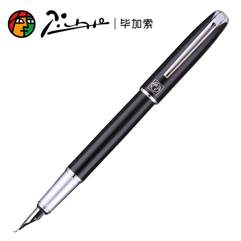 毕加索(Pimio)钢笔916美工笔弯头弯尖书法练字墨水笔男女士成人签名签单笔学生练字笔节日送礼钢笔 【亮黑色美工笔】1.0mm