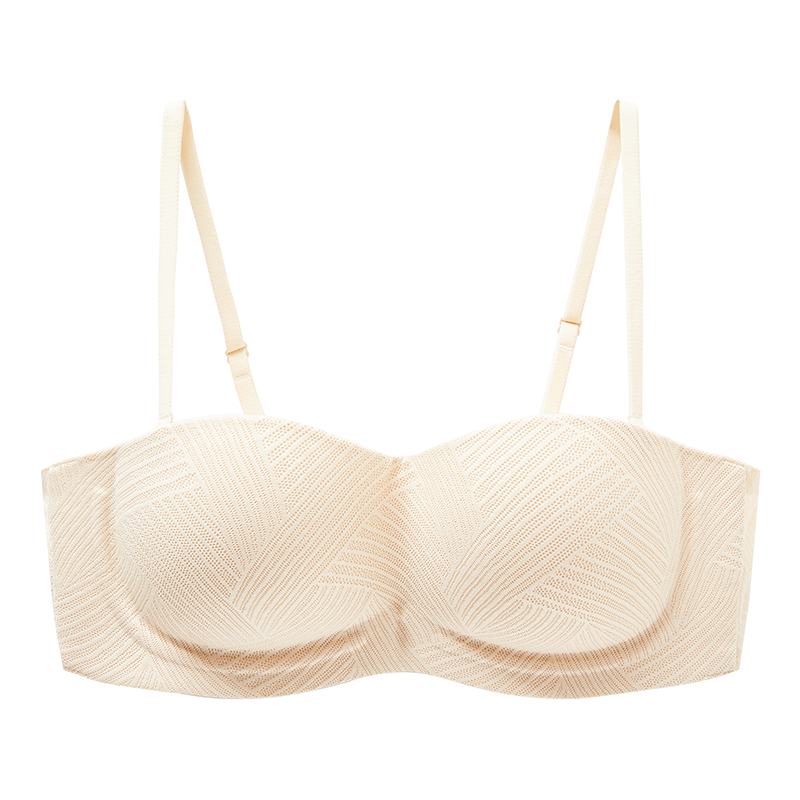 都市丽人内衣女文胸无钢圈蕾丝性感无痕软支撑薄款抹胸聚拢胸罩2B352P