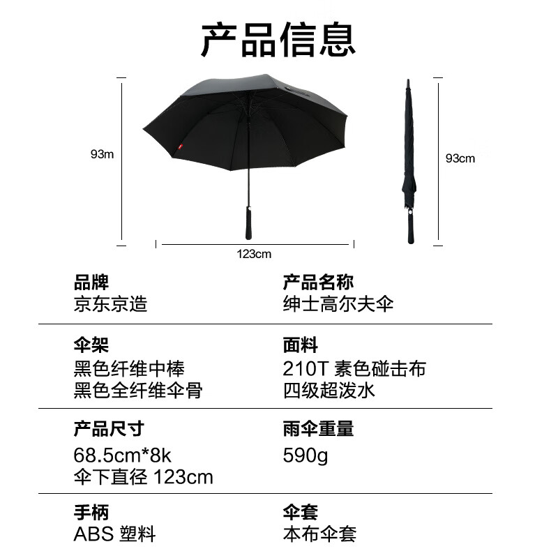 京东京造雨伞超大号男士高尔夫商务伞分析性价比质量怎么样？性能评测！