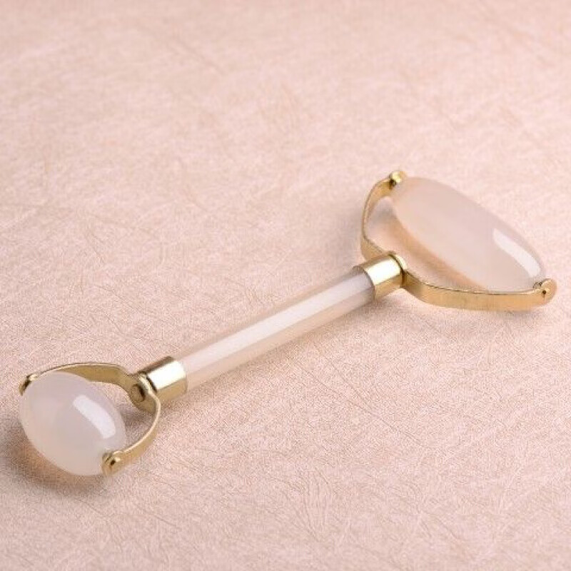 天然白玉髓推脸器玉滚轮玛瑙脸部按摩器面部玉推美容器按摩棒my 白玉