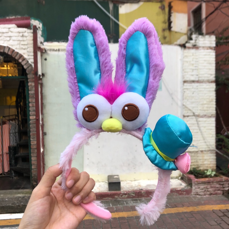 发箍环球影城芝麻街毛绒发箍兔耳朵发箍创意搞怪可爱头饰 粉色moppy兔